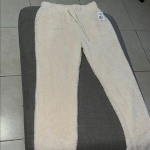 Women's Cream Fleece Joggers